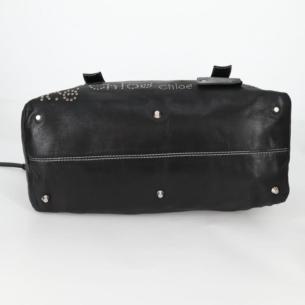 Chloe Hand Bag Leather Black Silver Auth SW1545V - Picture 5 of 16